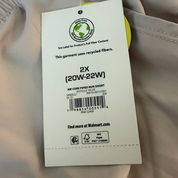 NWT Women's Tan Athletic Shorts with Pink Trim XXL (20/22W) - Picture 6 of 6